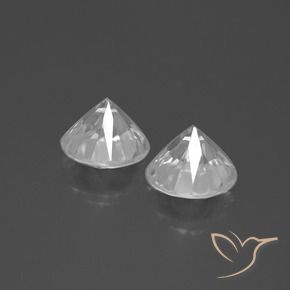 Gemas de Circón Blanco natural de 4.87 ct, Redondo, VVS-VS