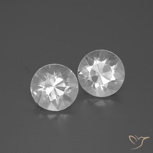 3.85ctw Natural Blanco Circón, Redondo, VVS-VS