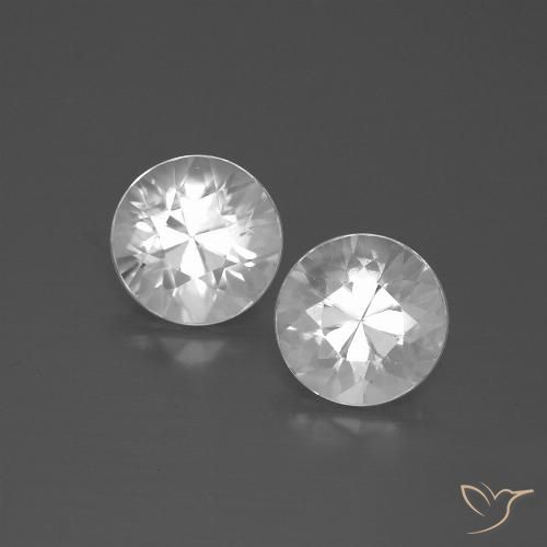 4.26ctw Natural Blanco Circón, Redondo, VVS-VS