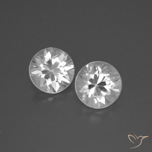 Gemas de Circón Blanco natural de 3.71 ct, Redondo, VVS-VS