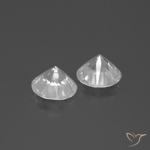 Gemas de Circón Blanco natural de 3.71 ct, Redondo, VVS-VS