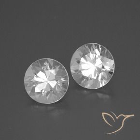 Gemas de Circón Blanco natural de 4.75 ct, Redondo, VVS-VS
