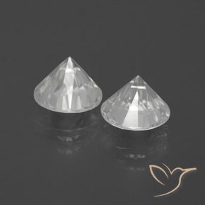 Gemas de Circón Blanco natural de 4.38 ct, Redondo, VVS-VS