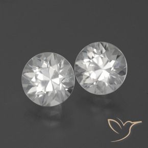 Gemas de Circón Blanco natural de 4.77 ct, Redondo, VVS-VS
