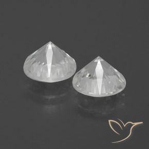 Gemas de Circón Blanco natural de 4.77 ct, Redondo, VVS-VS
