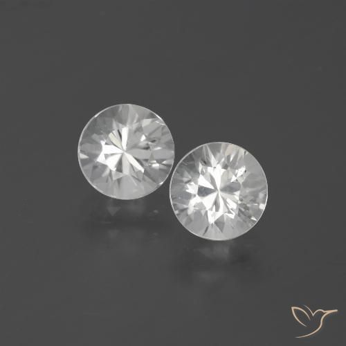 2.53ctw Natural Blanco Circón, Redondo, VVS-VS