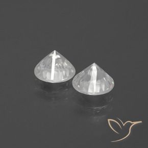 Gemas de Circón Blanco natural de 2.53 ct, Redondo, VVS-VS