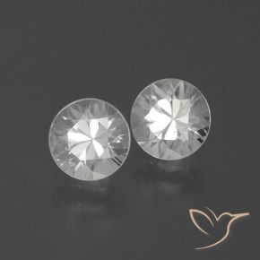 Gemas de Circón Blanco natural de 3.34 ct, Redondo, VVS-VS
