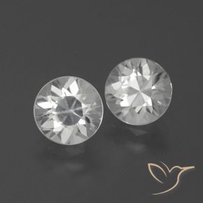Gemas de Circón Blanco natural de 3.71 ct, Redondo, VS