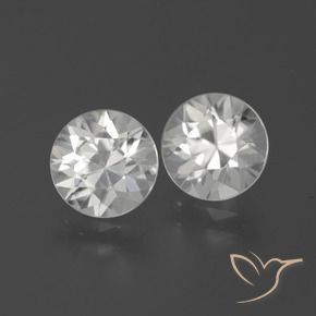 Gemas de Circón Blanco natural de 3.98 ct, Redondo, VVS-VS
