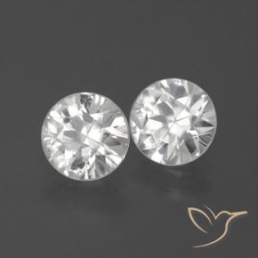 Gemas de Circón Blanco natural de 3.41 ct, Redondo, VS