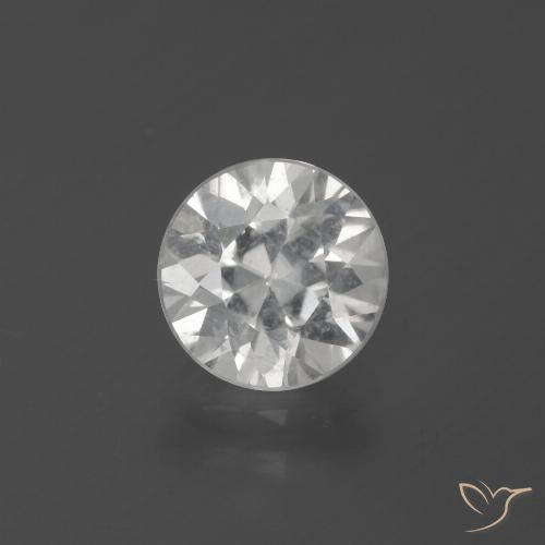2.43ct Natural Blanco Circón, Redondo, VS