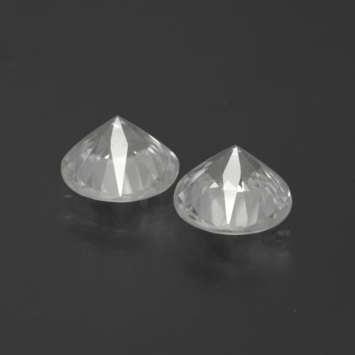 Gemas de Circón Blanco natural de 4.74 ct, Redondo, VS