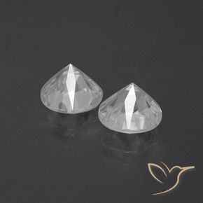 Gemas de Circón Blanco natural de 4.46 ct, Redondo, VVS-VS