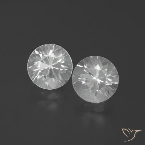 4.31ctw Natural Blanco Circón, Redondo, VVS-VS