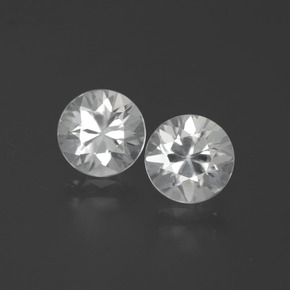 Gemas de circón blanco natural de  ct, corte redondo, VVS