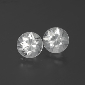 Gemas de circón blanco natural de  ct, corte redondo, VVS