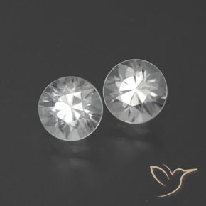 Gemas de Circón Blanco natural de 3.95 ct, Redondo, VS