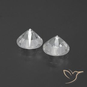 Gemas de Circón Blanco natural de 3.95 ct, Redondo, VS