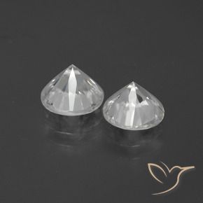 Gemas de Circón Blanco natural de 3.84 ct, Redondo, VVS-VS