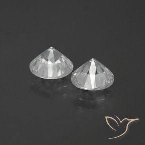 Gemas de Circón Blanco natural de 3.67 ct, Redondo, VVS-VS