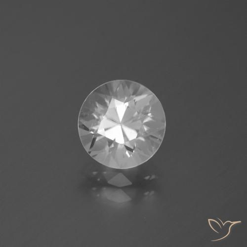 2.58ct Natural Blanco Circón, Redondo, VVS-VS