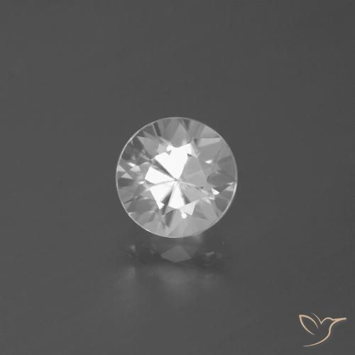 2.56ct Natural Blanco Circón, Redondo, VS