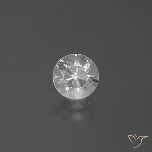 1.76ct Natural Blanco Circón, Redondo, VVS-VS