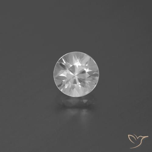 1.64ct Natural Blanco Circón, Redondo, VVS