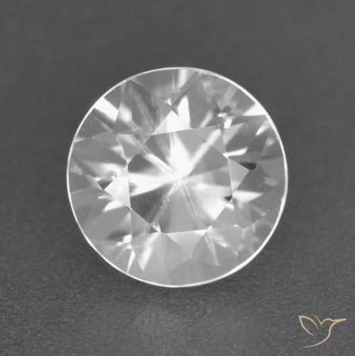 2.12ct Natural Blanco Circón, Redondo, VS