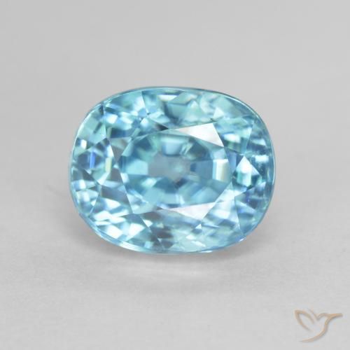 Circón azul natural de 4,15 ct, corte óvalo, VS-SI