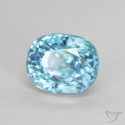 Circón azul natural de 4,15 ct, corte óvalo, VS-SI