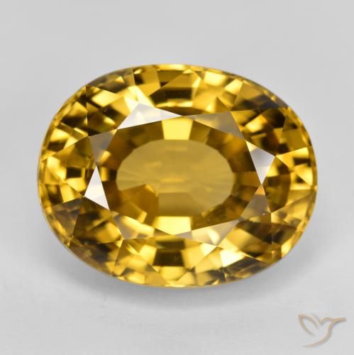 22.80ct Natural Oro Circón, Ovalada, VVS