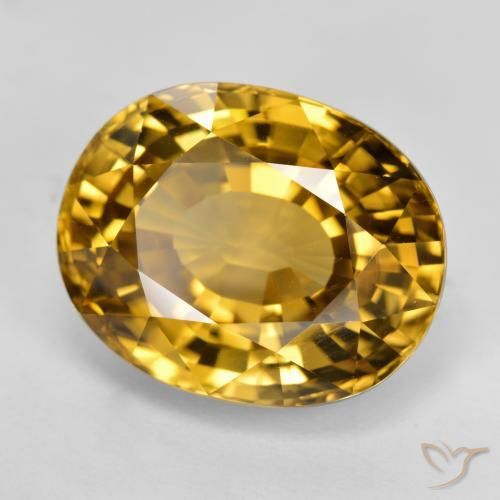Circón Oro natural de 22.80 ct, Ovalada, VVS