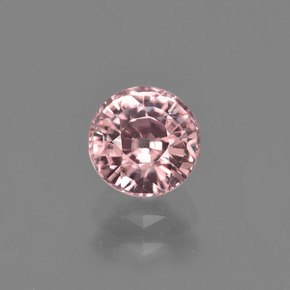 Circón rosa natural de 1,28 ct, corte redondo, VVS-VS