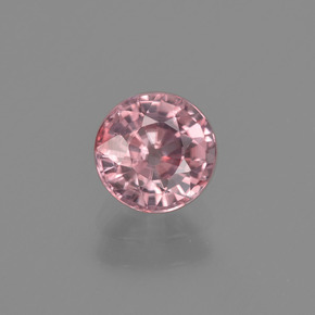 Circón rosa natural de 1,22 ct, corte redondo, VVS-VS