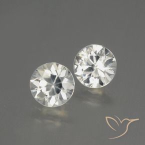 Gemas de Circón Blanco cálido natural de 4.32 ct, Redondo, VVS-VS