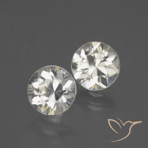 Gemas de Circón Blanco cálido natural de 4.56 ct, Redondo, VVS-VS