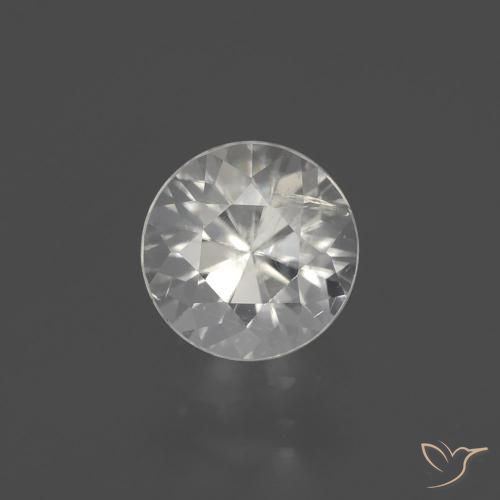 2.14ct Natural Blanco cálido Circón, Redondo, VS