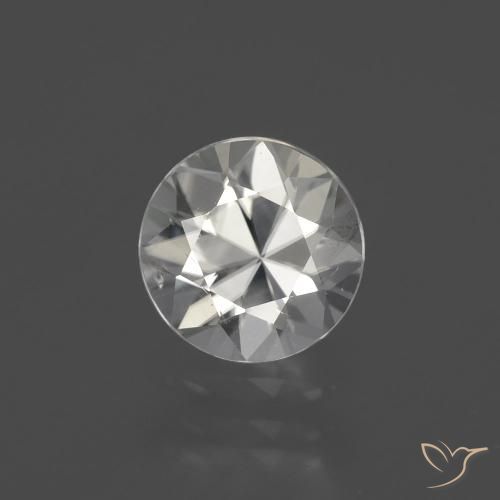 2.22ct Natural Blanco cálido Circón, Redondo, VS