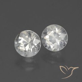 Gemas de Circón Blanco cálido natural de 3.82 ct, Redondo, VS-SI