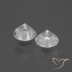 Gemas de Circón Blanco cálido natural de 3.82 ct, Redondo, VS-SI