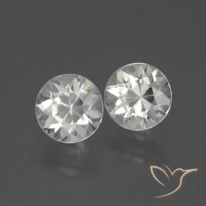 Gemas de Circón Blanco cálido natural de 3.83 ct, Redondo, VS