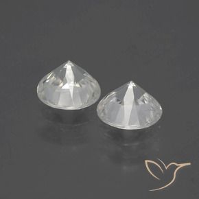 Gemas de Circón Blanco cálido natural de 3.83 ct, Redondo, VS