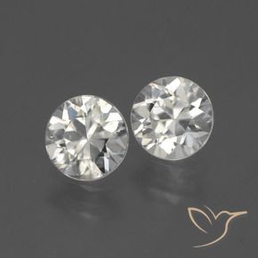 Gemas de Circón Blanco cálido natural de 3.72 ct, Redondo, VS
