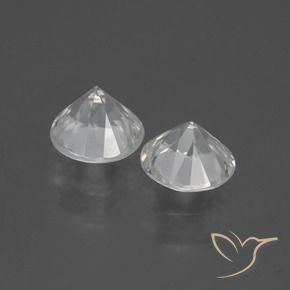 Gemas de Circón Blanco cálido natural de 4.18 ct, Redondo, VVS-VS