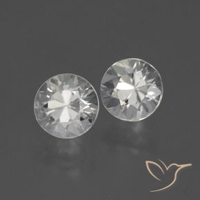 Gemas de Circón Blanco cálido natural de 3.81 ct, Redondo, VVS-VS