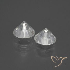 Gemas de Circón Blanco cálido natural de 3.81 ct, Redondo, VVS-VS