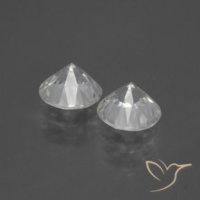 Gemas de Circón Blanco cálido natural de 3.69 ct, Redondo, VVS