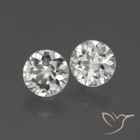 Gemas de Circón Blanco cálido natural de 3.64 ct, Redondo, VS